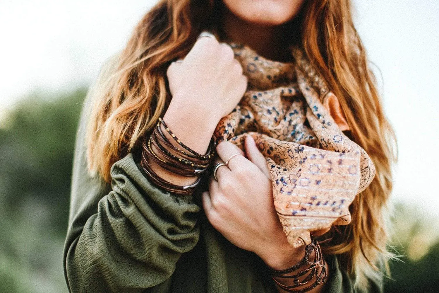 Banana Leaf Bracelet Stack