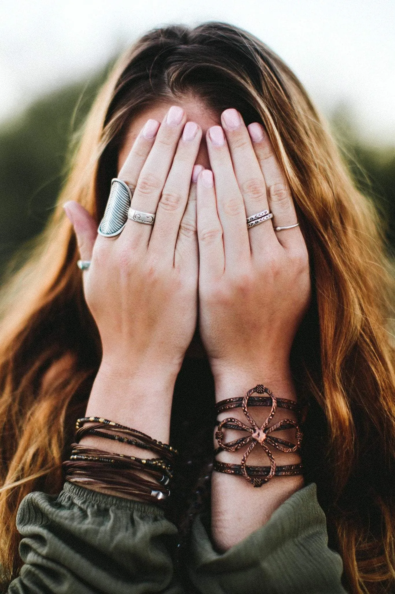 Banana Leaf Bracelet Stack