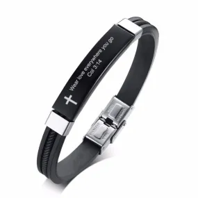 Bible Verse Bracelet <br> Colossians 3:14 (Silicone)