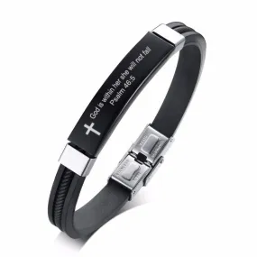 Bible Verse Bracelet <br> Psalm 46:5 (Silicone)