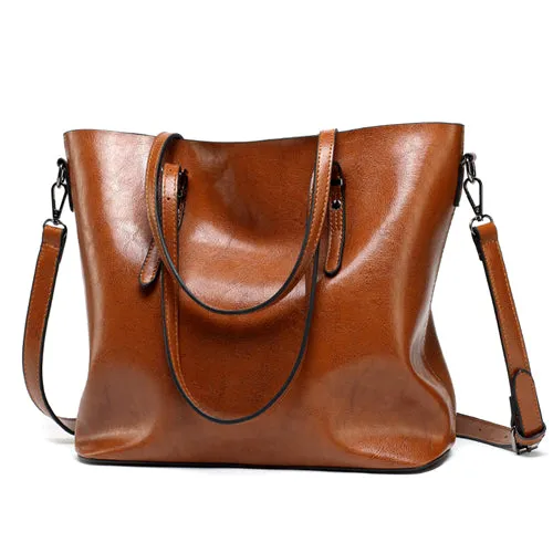 DIDA BEAR Brand Women Leather Handbags Lady Large Tote Bag Female Pu Shoulder Bags Bolsas Femininas Sac A Main Brown Black Red