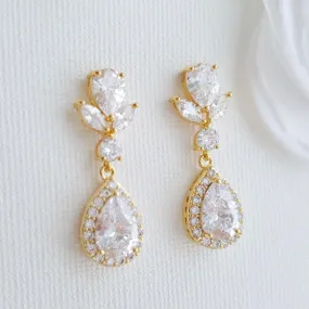 Drop Bridal Earrings Gold-Emma