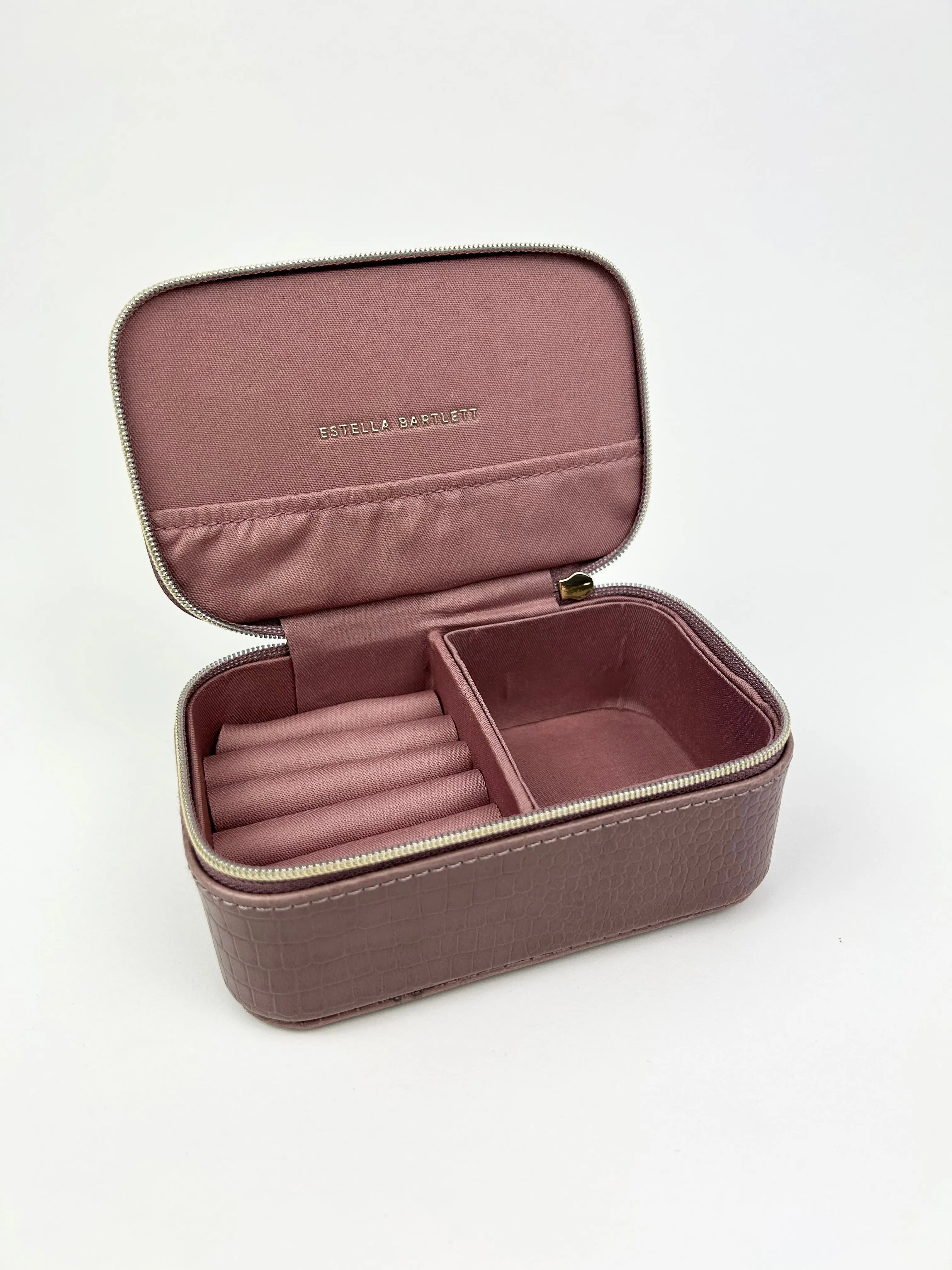 Estella Bartlett Pink Croc Mini Jewelry Box Dusty