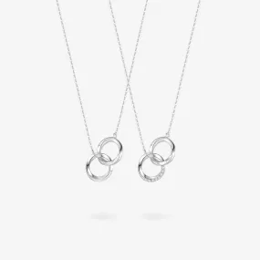 FANCIME "Connected" Mobius Matching Ring Sterling Silver Necklace