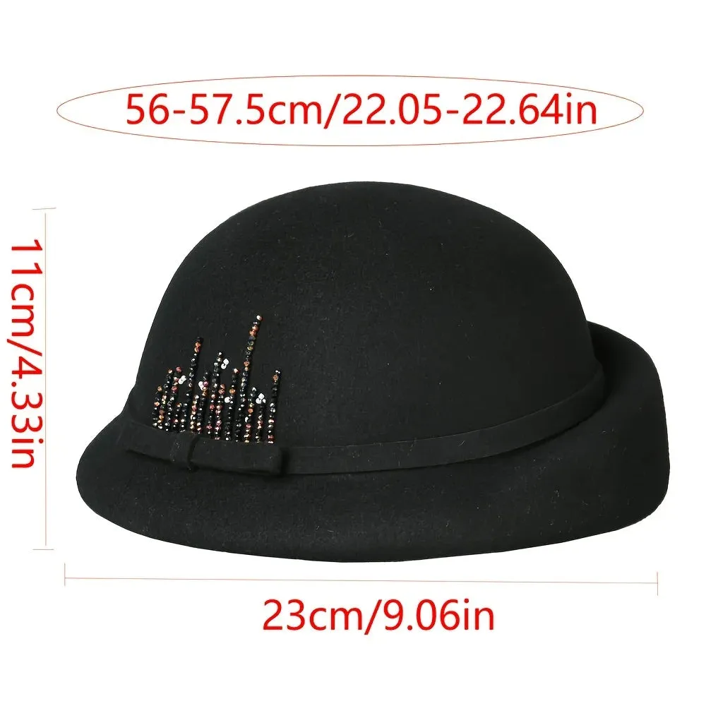 French Vintage Wool Top Women's Autumn Winter Fisherman Basin Hat