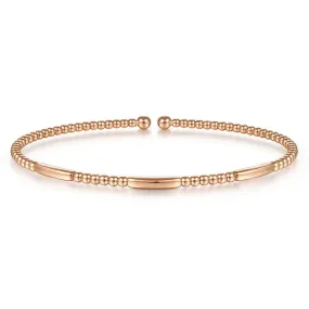 Gabriel & Co. Rose Gold Bujukan Bead Open Bangle