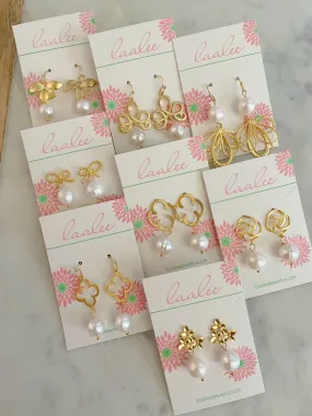 Gold Pearl Bridal Earrings