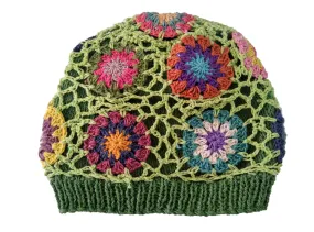 Green Cotton Thread crocheted beanie hat- TC-HAT-100GRN