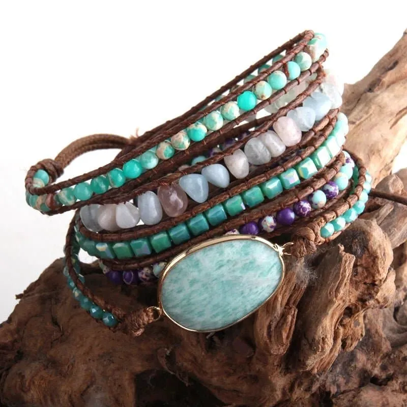 Handmade Natural Stone Bracelets - Semi-Precious Stone Wrap Bracelets