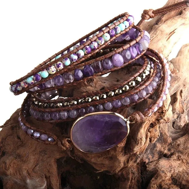 Handmade Natural Stone Bracelets - Semi-Precious Stone Wrap Bracelets