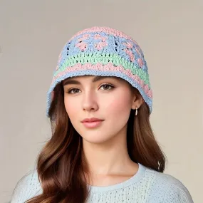 Hollow Knitted Hand Woven Face Enhancing Fresh Breathable Hat