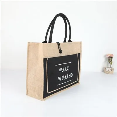 Linen Tote Casual Shoulder Bag