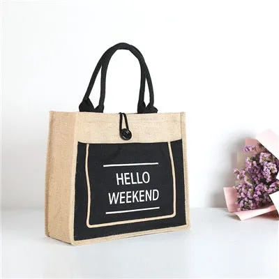 Linen Tote Casual Shoulder Bag