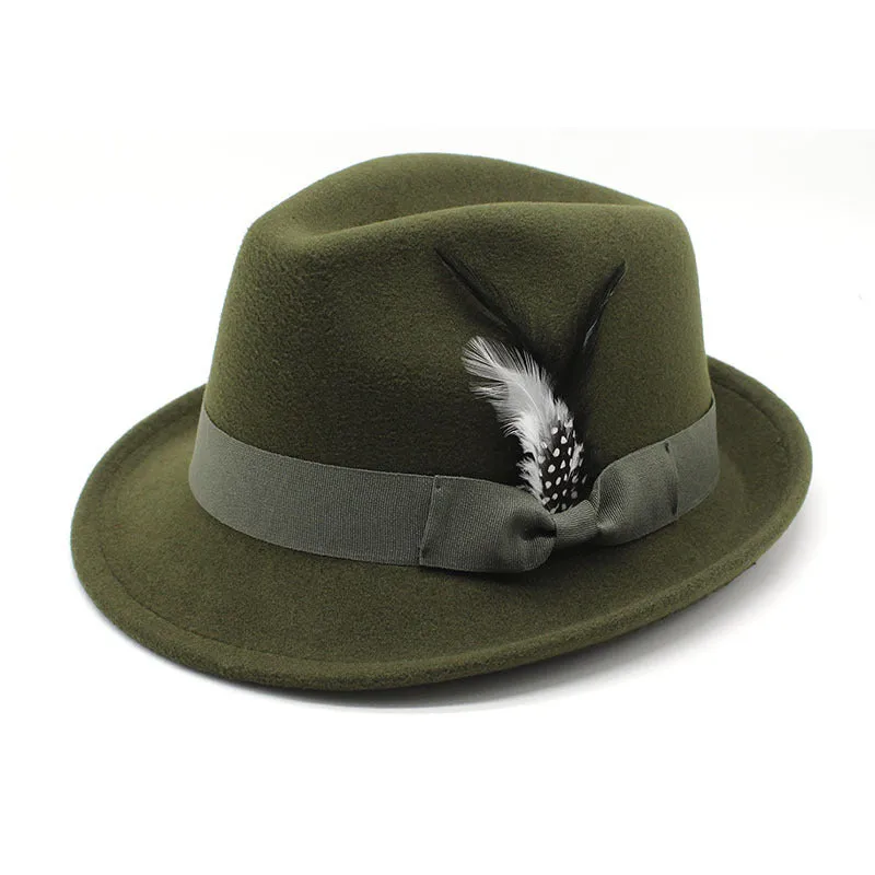 Men's Billycock Feather Fur Felt Hat