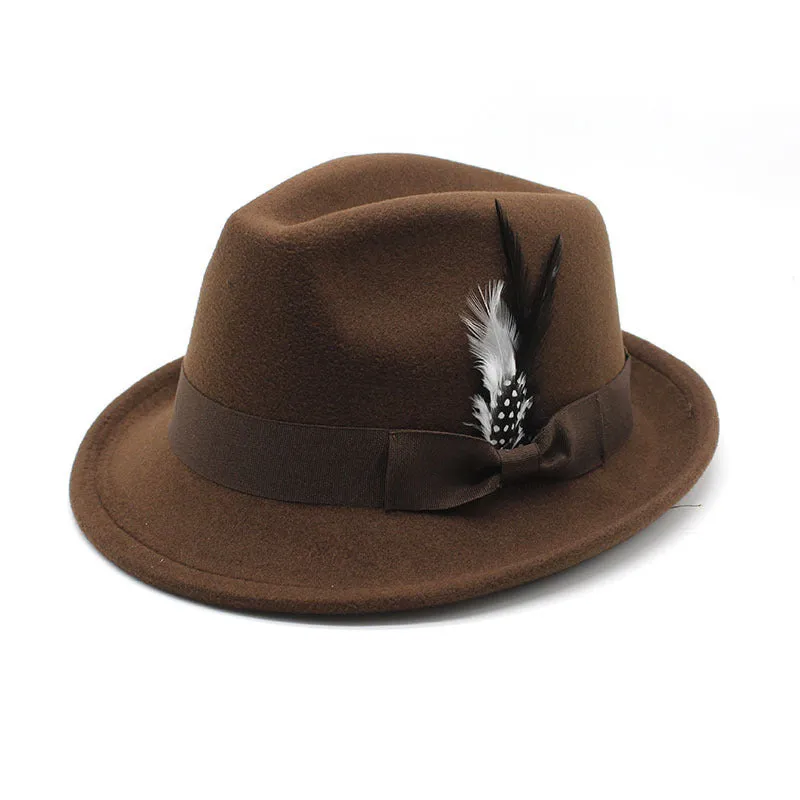 Men's Billycock Feather Fur Felt Hat