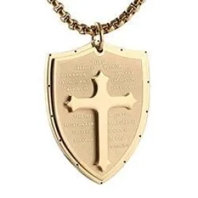 Men's Christian Necklace <br> Armor of God Shield