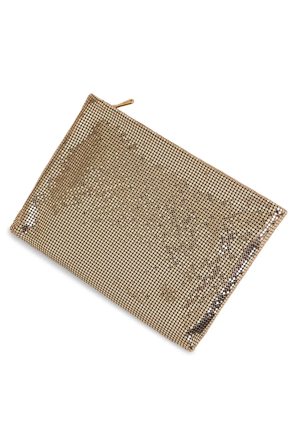 METALLIC WRISTLET CLUTCH - GOLD