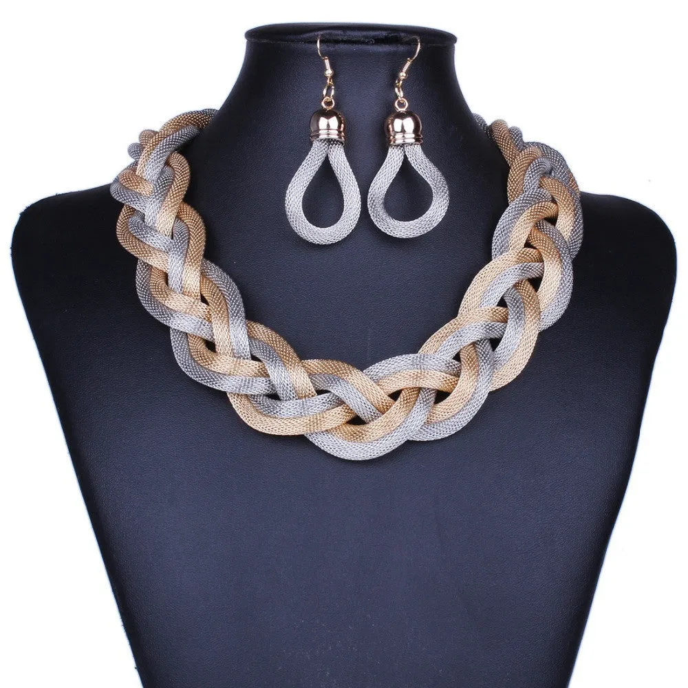 New Statement Necklace Vintage maxi Necklace jewelry Metal Choker Necklace Women Chunky Chain