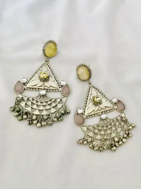 Oxidised Triangle Shaped Earrings