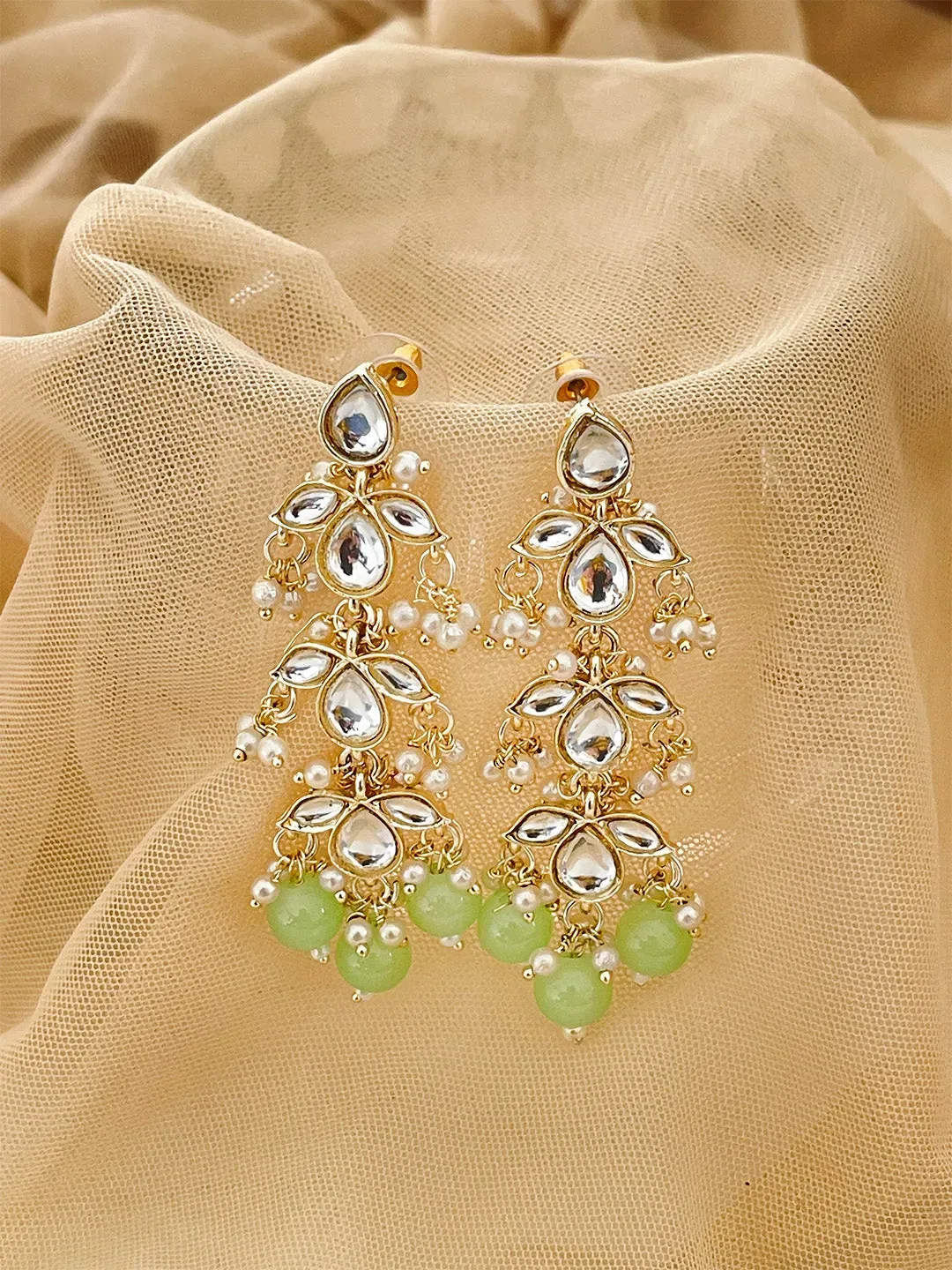 Pearl Beaded Kundan Earrings