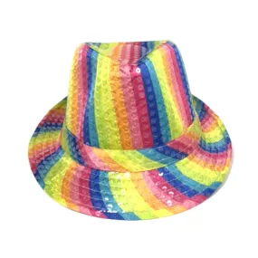 Rainbow Sequin Fedora (Each)