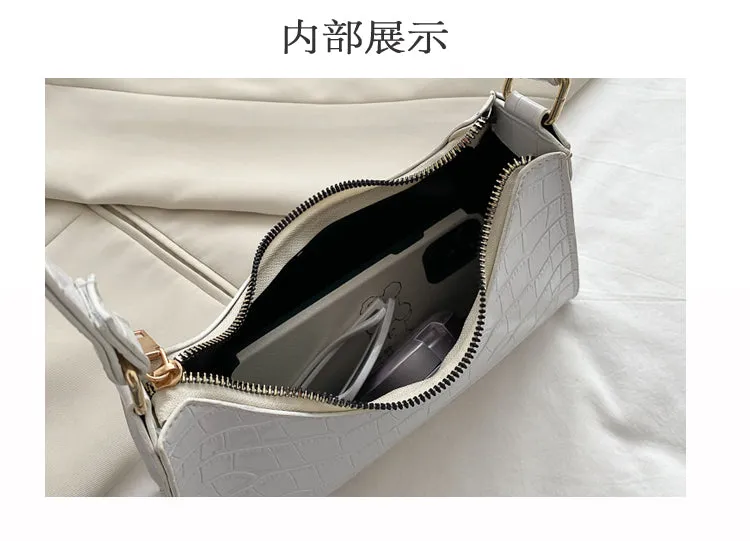 Retro Casual Women's Shoulder Bag PU Leather baguette