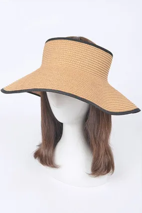 Roll Up Straw Visor Sun Hat