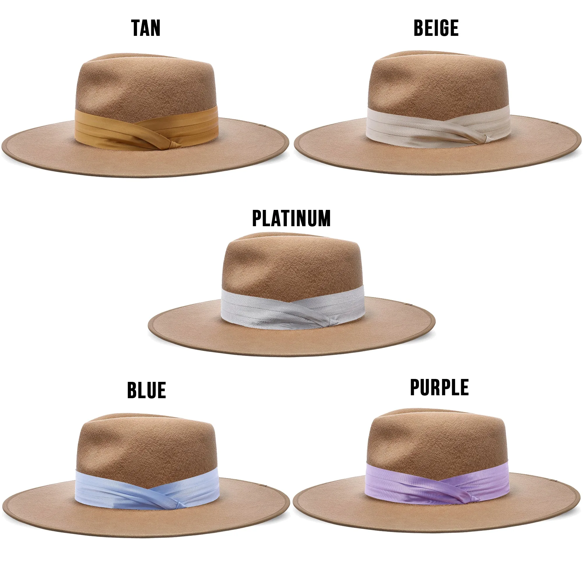 Satin Hat Band - 3-Pleat with 2-End Hooks