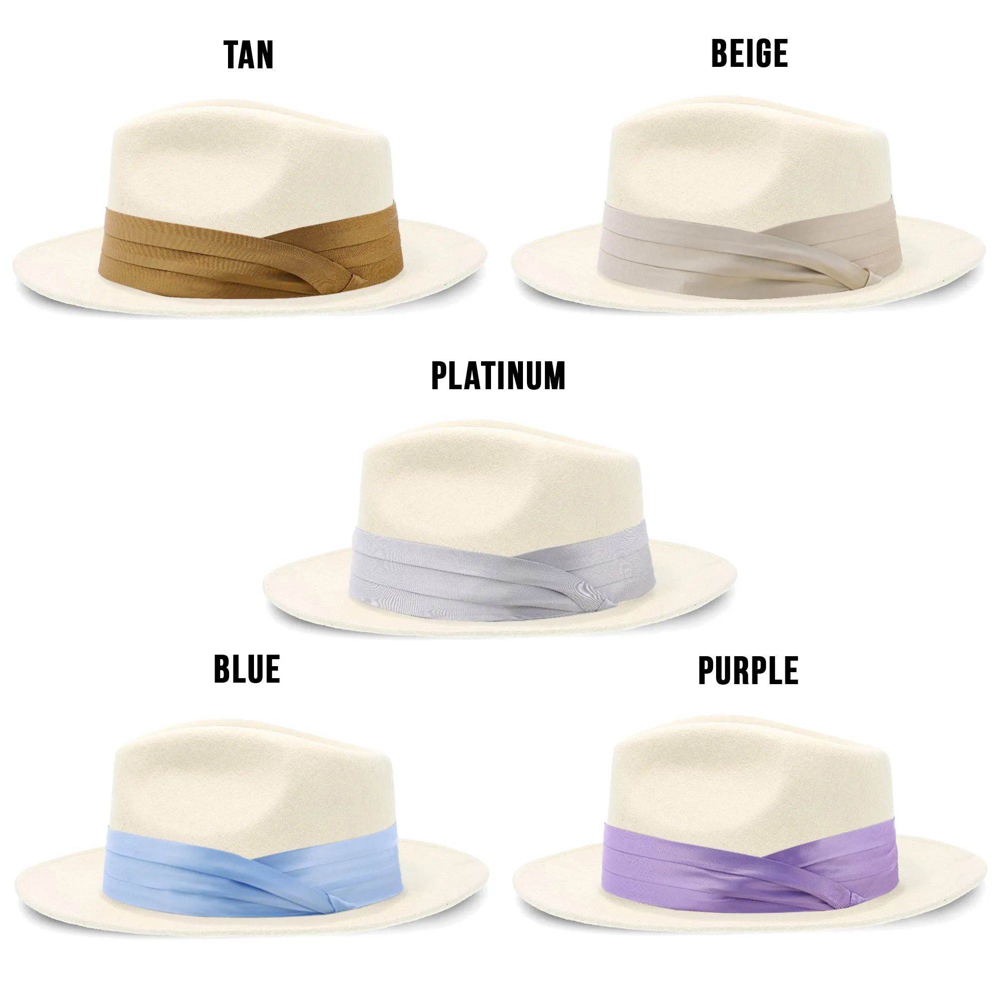 Satin Hat Band - 3-Pleat with 2-End Hooks