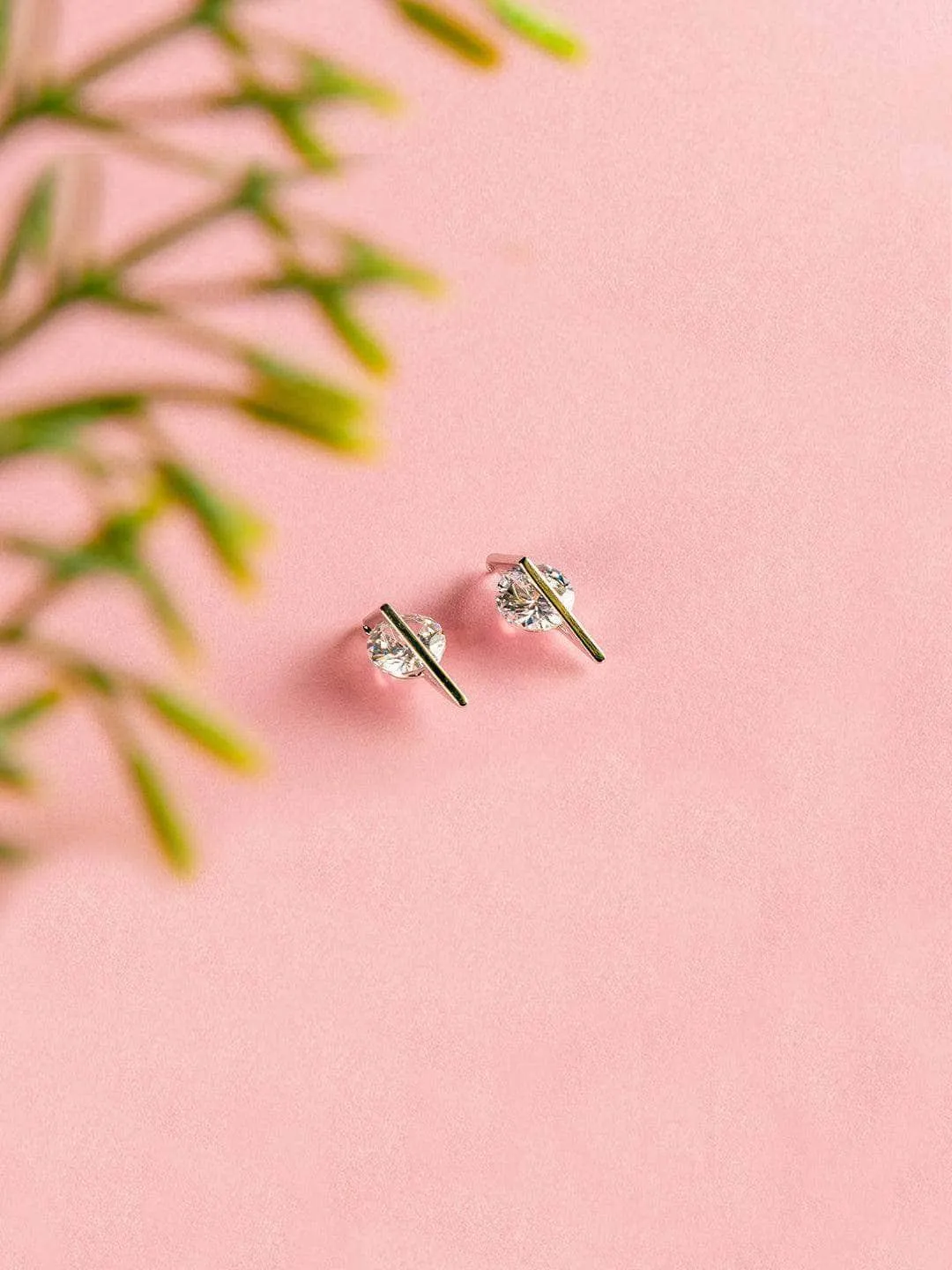 Solitaire Studs Silver