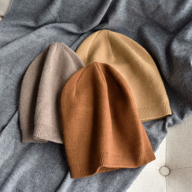 Winter Solid Color Real Cashmere Beanies Best Matched Beanies