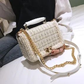 Winter Wool Pearl Square Bag