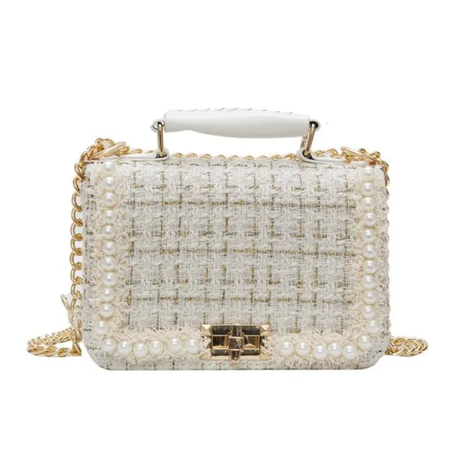 Winter Wool Pearl Square Bag