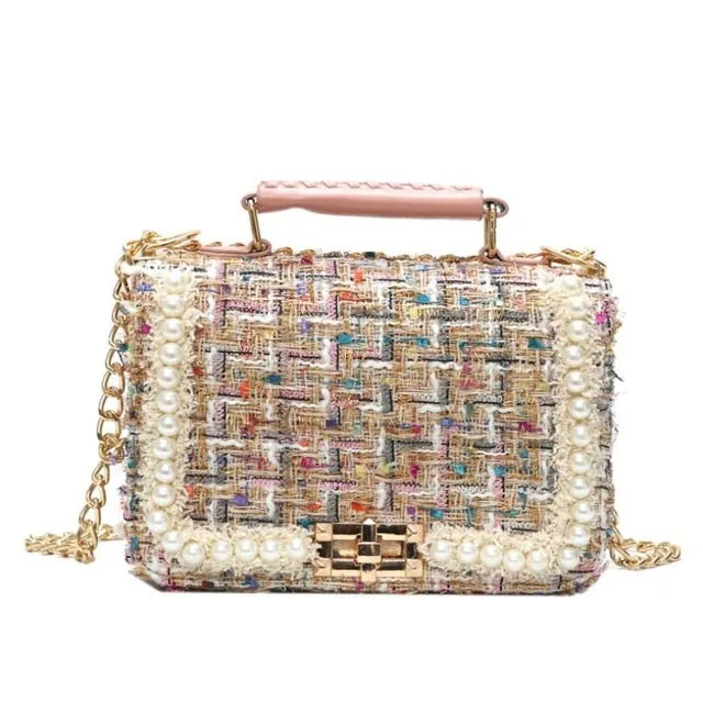 Winter Wool Pearl Square Bag