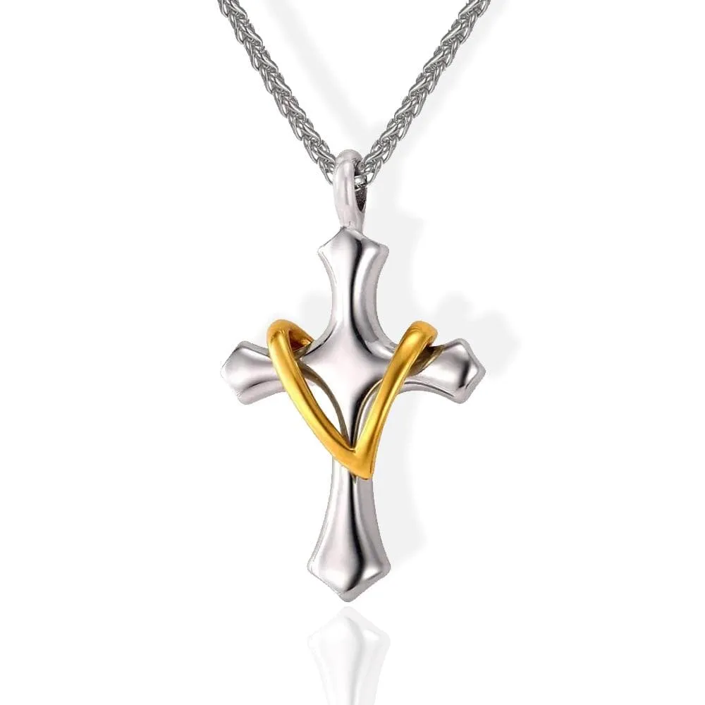 Women's Christian Necklace <br>Heart Cross