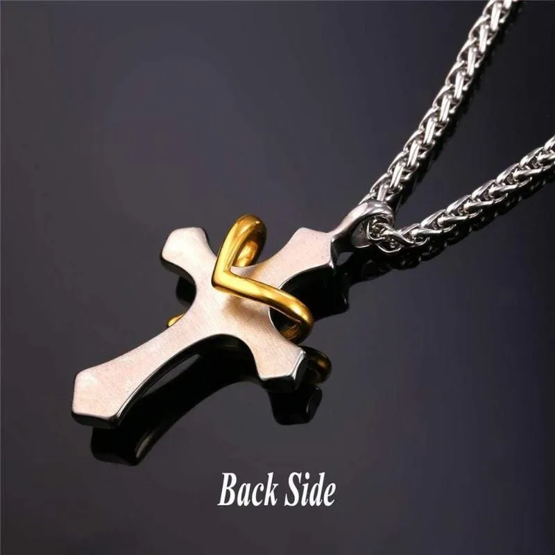 Women's Christian Necklace <br>Heart Cross